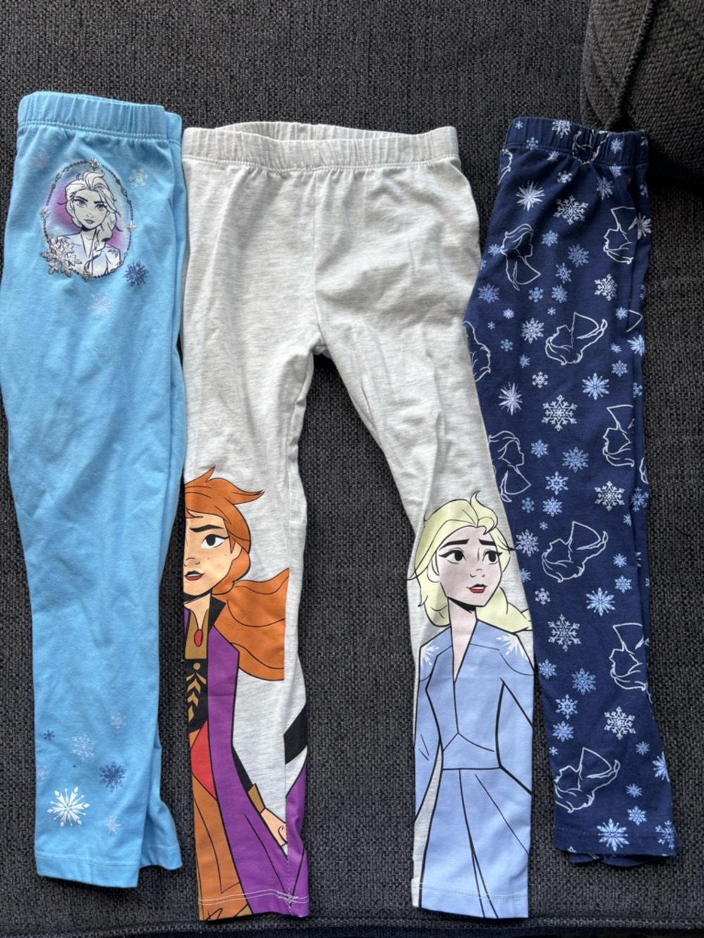 Disney Frozen Girls' Leggings Set - Blue, Light Gray, Navy